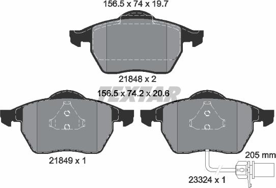 Textar 89012000 - Bremsensatz, Scheibenbremse alexcarstop-ersatzteile.com