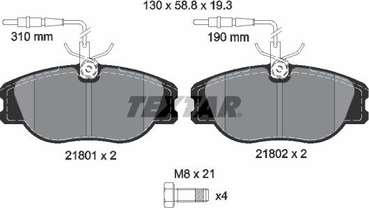 Textar 89003600 - Bremsensatz, Scheibenbremse alexcarstop-ersatzteile.com