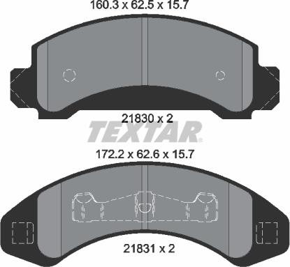 Textar 2183001 - Bremsbelagsatz, Scheibenbremse alexcarstop-ersatzteile.com