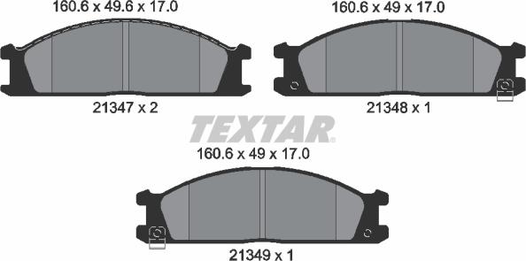 Textar 2134702 - Bremsbelagsatz, Scheibenbremse alexcarstop-ersatzteile.com