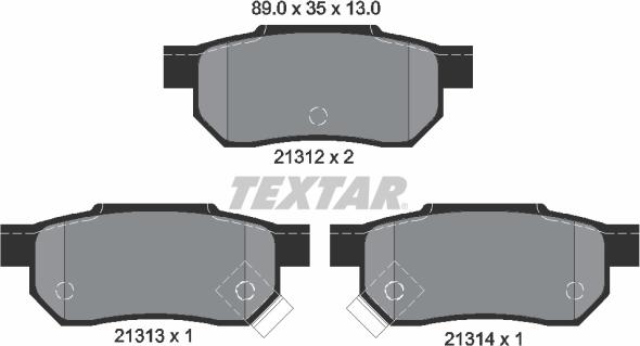 Textar 2131201 - Bremsbelagsatz, Scheibenbremse alexcarstop-ersatzteile.com