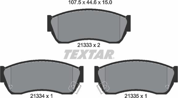 Textar 2133301 - Bremsbelagsatz, Scheibenbremse alexcarstop-ersatzteile.com