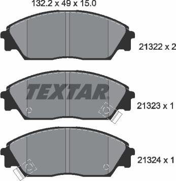 Textar 2132201 - Bremsbelagsatz, Scheibenbremse alexcarstop-ersatzteile.com