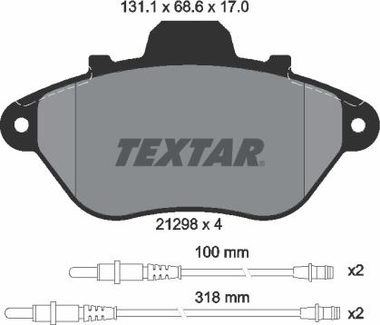 Textar 2129802 - Bremsbelagsatz, Scheibenbremse alexcarstop-ersatzteile.com