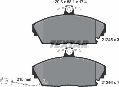 Textar 2124501 - Bremsbelagsatz, Scheibenbremse alexcarstop-ersatzteile.com