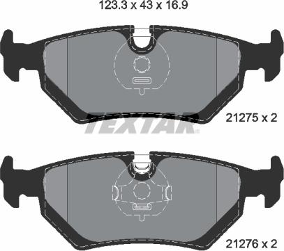 Textar 2127504 - Bremsbelagsatz, Scheibenbremse alexcarstop-ersatzteile.com