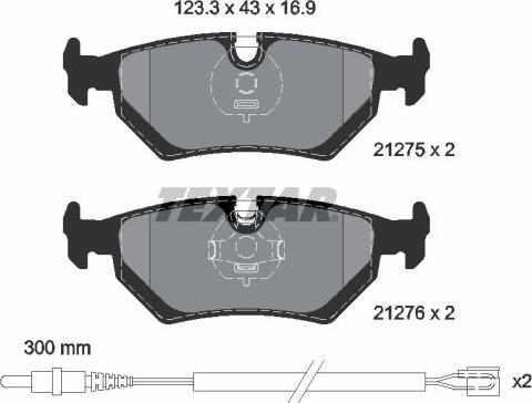 Textar 2127501 - Bremsbelagsatz, Scheibenbremse alexcarstop-ersatzteile.com