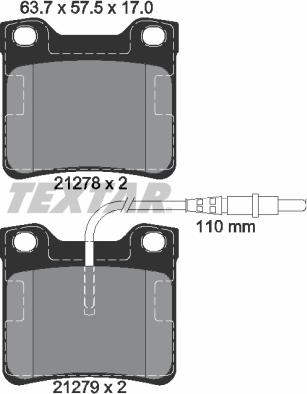 Textar 2127801 - Bremsbelagsatz, Scheibenbremse alexcarstop-ersatzteile.com