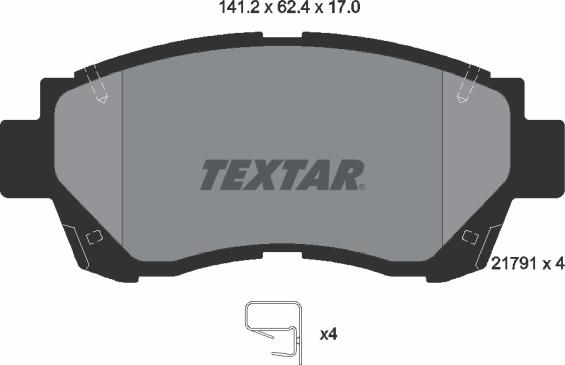 Textar 2179101 - Bremsbelagsatz, Scheibenbremse alexcarstop-ersatzteile.com