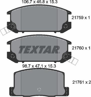 Textar 2175901 - Bremsbelagsatz, Scheibenbremse alexcarstop-ersatzteile.com