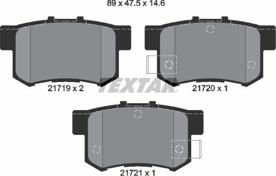 Textar 2171901 - Bremsbelagsatz, Scheibenbremse alexcarstop-ersatzteile.com