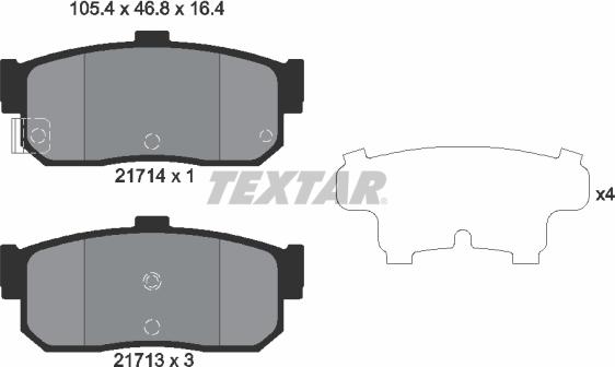 Textar 2171401 - Bremsbelagsatz, Scheibenbremse alexcarstop-ersatzteile.com