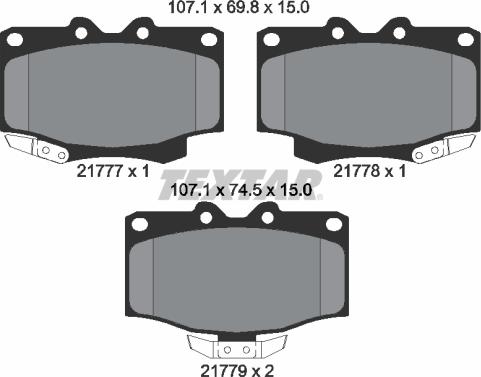 Textar 2177702 - Bremsbelagsatz, Scheibenbremse alexcarstop-ersatzteile.com