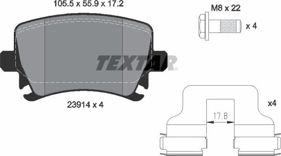 Textar 2391481 - Bremsbelagsatz, Scheibenbremse alexcarstop-ersatzteile.com