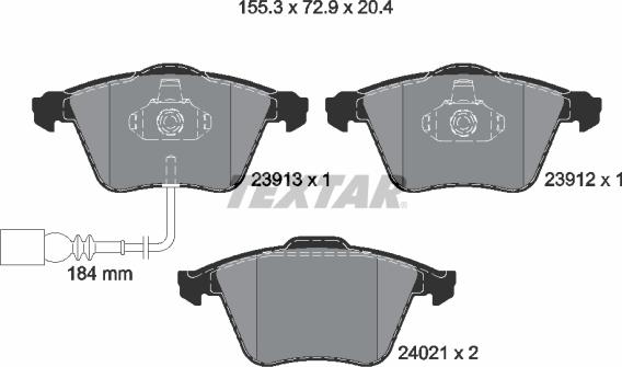 Textar 2391301 - Bremsbelagsatz, Scheibenbremse alexcarstop-ersatzteile.com