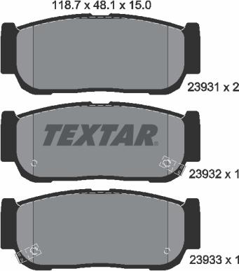 Textar 2393101 - Bremsbelagsatz, Scheibenbremse alexcarstop-ersatzteile.com