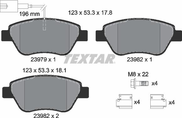 Textar 2397901 - Bremsbelagsatz, Scheibenbremse alexcarstop-ersatzteile.com