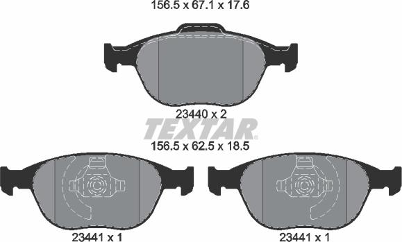 Textar 2344004 - Bremsbelagsatz, Scheibenbremse alexcarstop-ersatzteile.com