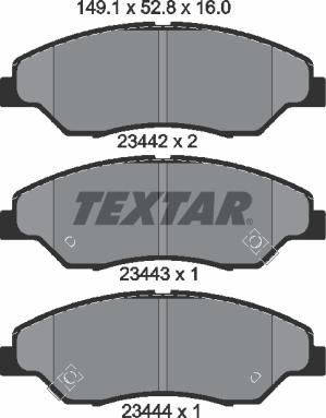 Textar 2344201 - Bremsbelagsatz, Scheibenbremse alexcarstop-ersatzteile.com