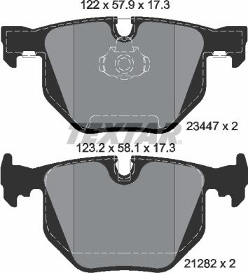 Textar 2344702 - Bremsbelagsatz, Scheibenbremse alexcarstop-ersatzteile.com