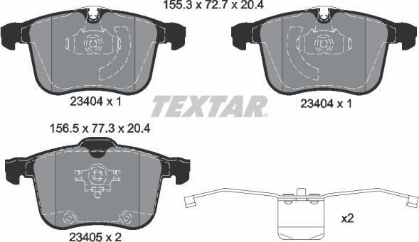 Textar 2340404 - Bremsbelagsatz, Scheibenbremse alexcarstop-ersatzteile.com