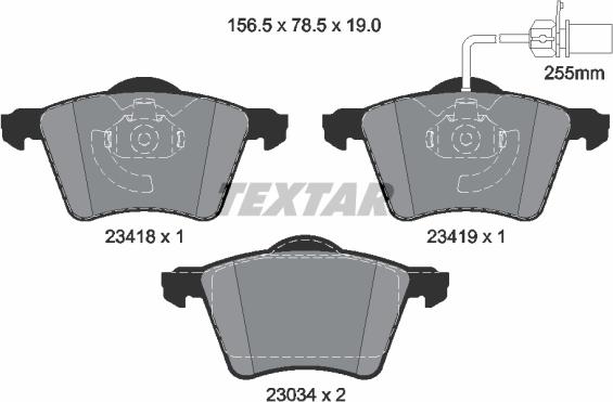 Textar 2341801 - Bremsbelagsatz, Scheibenbremse alexcarstop-ersatzteile.com