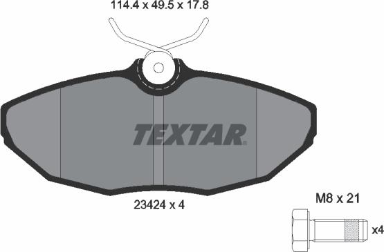 Textar 2342401 - Bremsbelagsatz, Scheibenbremse alexcarstop-ersatzteile.com