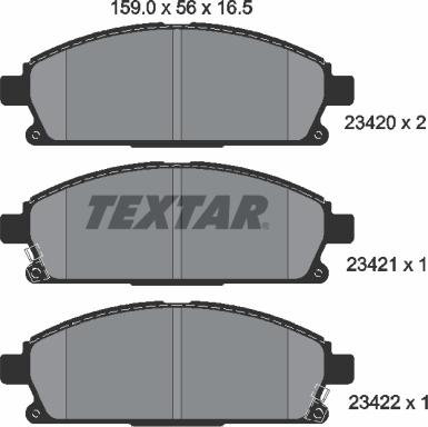 Textar 2342001 - Bremsbelagsatz, Scheibenbremse alexcarstop-ersatzteile.com