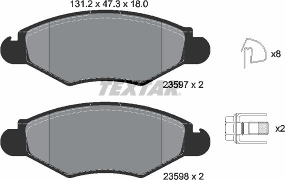 Textar 89007500 - Bremsensatz, Scheibenbremse alexcarstop-ersatzteile.com