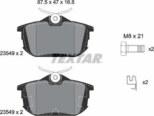 Textar 2354901 - Bremsbelagsatz, Scheibenbremse alexcarstop-ersatzteile.com