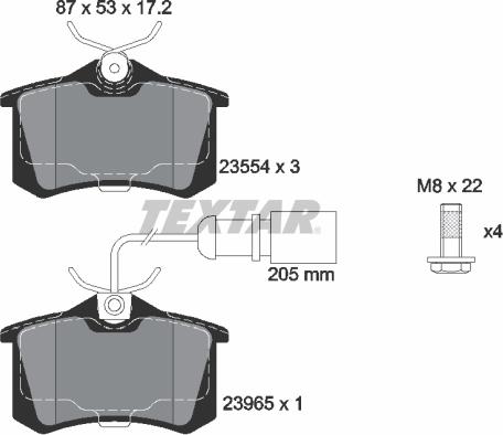 Textar 2355403 - Bremsbelagsatz, Scheibenbremse alexcarstop-ersatzteile.com