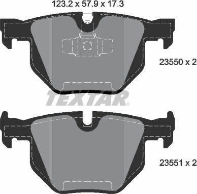 Textar 2355001 - Bremsbelagsatz, Scheibenbremse alexcarstop-ersatzteile.com