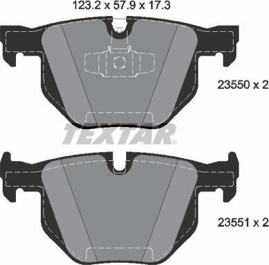 Textar 2355081 - Bremsbelagsatz, Scheibenbremse alexcarstop-ersatzteile.com