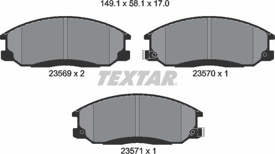 Textar 2356901 - Bremsbelagsatz, Scheibenbremse alexcarstop-ersatzteile.com