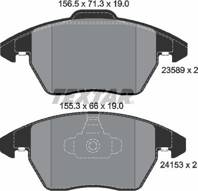 Textar 2358901 - Bremsbelagsatz, Scheibenbremse alexcarstop-ersatzteile.com