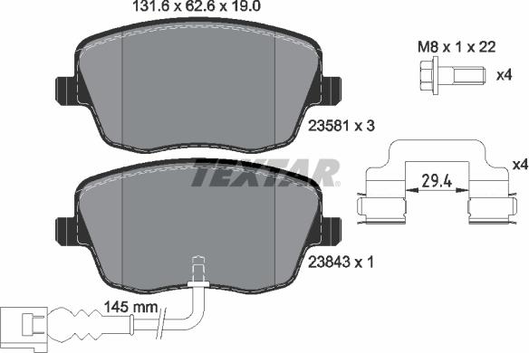 Textar 89015900 - Bremsensatz, Scheibenbremse alexcarstop-ersatzteile.com