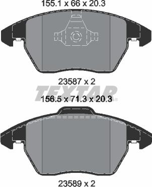 Textar 2358704 - Bremsbelagsatz, Scheibenbremse alexcarstop-ersatzteile.com