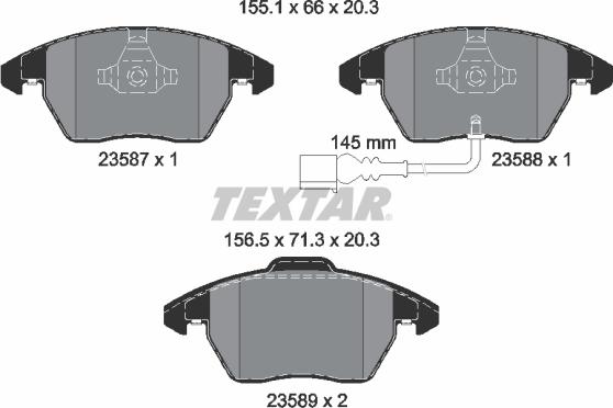 Textar 2358701 - Bremsbelagsatz, Scheibenbremse alexcarstop-ersatzteile.com