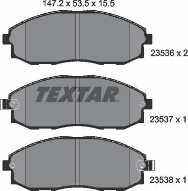 Textar 2353601 - Bremsbelagsatz, Scheibenbremse alexcarstop-ersatzteile.com