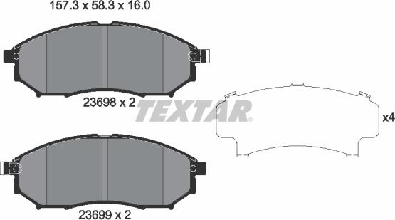 Textar 2369801 - Bremsbelagsatz, Scheibenbremse alexcarstop-ersatzteile.com