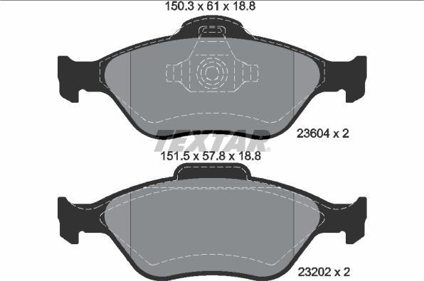 Textar 2360406 - Bremsbelagsatz, Scheibenbremse alexcarstop-ersatzteile.com