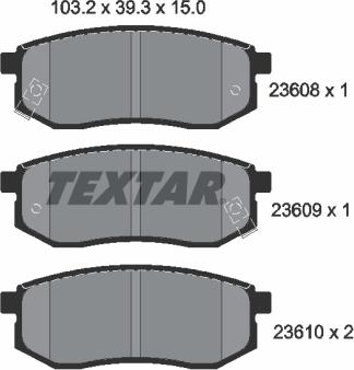 Textar 2360801 - Bremsbelagsatz, Scheibenbremse alexcarstop-ersatzteile.com