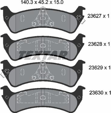 Textar 2362701 - Bremsbelagsatz, Scheibenbremse alexcarstop-ersatzteile.com