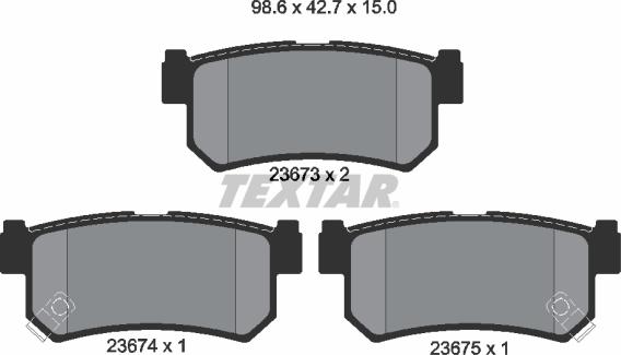 Textar 2367301 - Bremsbelagsatz, Scheibenbremse alexcarstop-ersatzteile.com