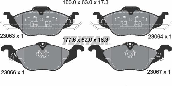 Textar 89004800 - Bremsensatz, Scheibenbremse alexcarstop-ersatzteile.com