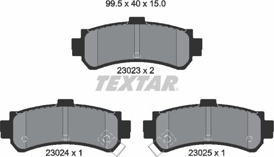 Textar 2302301 - Bremsbelagsatz, Scheibenbremse alexcarstop-ersatzteile.com