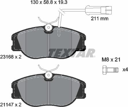 Textar 2316803 - Bremsbelagsatz, Scheibenbremse alexcarstop-ersatzteile.com