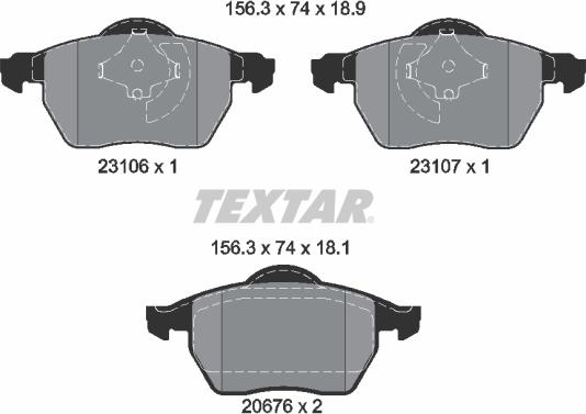 Textar 2310601 - Bremsbelagsatz, Scheibenbremse alexcarstop-ersatzteile.com