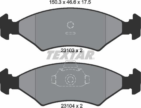 Textar 2310301 - Bremsbelagsatz, Scheibenbremse alexcarstop-ersatzteile.com