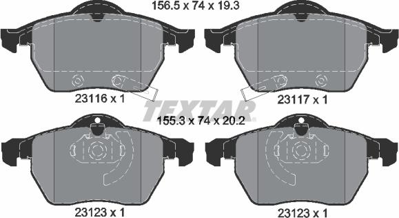 Textar 2311701 - Bremsbelagsatz, Scheibenbremse alexcarstop-ersatzteile.com